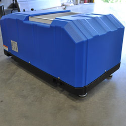 A self-draining crawl space dehumidifier connected to a sump pump system in Newport