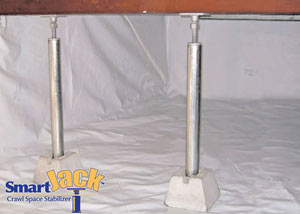 Crawl space structural support jacks installed in Berea