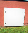 head-on view of one of our doors installed in Athenes for crawl spaces