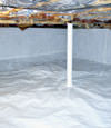 A sealed crawl space in Oak Ridge with a vapor barrier