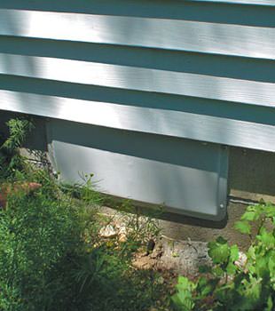 A gray crawl space vent cover in Somerset