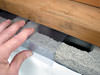 Clear plastic vapor barrier covering for block walls in Greater Knoxville, Kingsport, Johnson City