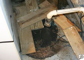 An ugly, clogged sump pump system in Morristown, Eastern Tennessee and Southeastern Kentucky