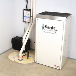 Sump pump system, dehumidifier, and basement wall panels installed during a sump pump installation in Elizabethton, KY