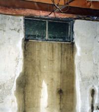 Flooding through basement windows in a Powell home.