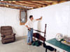 A basement wall covering for creating a vapor barrier on basement walls in London
