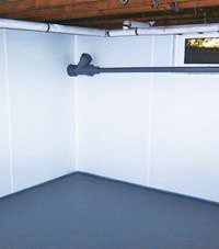 Plastic basement wall panels installed in a Greeneville, Tennessee and Kentucky home
