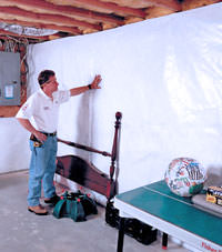 Plastic 20-mil vapor barrier for dirt basements, Greeneville, Tennessee and Kentucky installation