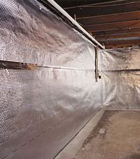 Radiant heat barrier and vapor barrier for finished basement walls in Greeneville, Tennessee and Kentucky